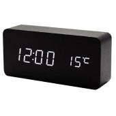 часы сетевые vst-862-6 белые, (корпус черный) температура, usb, оптом, купить
