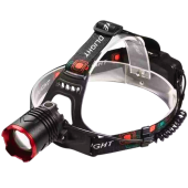 фонарь налобный w688a-tg, 2x18650, зу type-c, zoom, box, оптом, купить