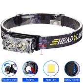 фонарь налобный yy-19d-6smd, li-ion аккум., зу type-c, магнит, box, оптом, купить