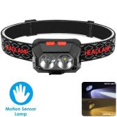 фонарь налобный pld-sl02/cy-2023-xpg(white+yellow), motion sensor, li-ion аккумулятор, зу type-c, box, оптом, купить