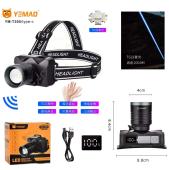 фонарь налобный yemao ym-t305 tg 30w, motion sensor , li-ion аккумулятор, зу type-c, zoom, оптом, купить