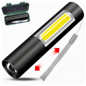 фонарь 1501-xpe+cob, li-ion аккумулятор, зу microusb, box, оптом, купить