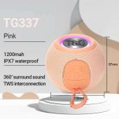 bluetooth-колонка tg337 с rgb подсветкой, speakerphone, радио, pink, оптом, купить