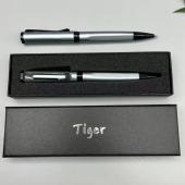 подарочная ручка tiger в футляре (серебристо-черная) 385, оптом, купить