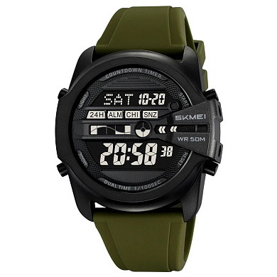 часы наручные 2442ag skmei, army green, оптом, купить