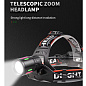 Фонарь налобный NIGHT VISION FLUORESCENCE 8083 1 РЕЖИМ WHITE LASER LED PM10-TG+COB, 2x18650, ЗУ Type-C, zoom