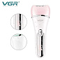 Набор для женщин VGR V-733 6 в 1 pink, электробритва,  эпилятор, массажер, шлифовка ступней, щеточка для лица, беспроводной