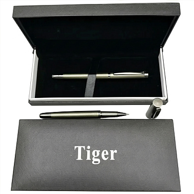 подарочная ручка роллерная tiger в футляре (металлик с узором) 3669, оптом, купить