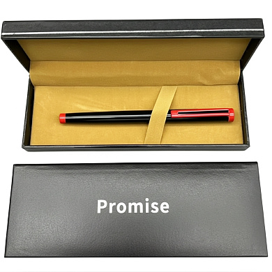 подарочная ручка роллерная promise в футляре (черно-красная) 3293, оптом, купить
