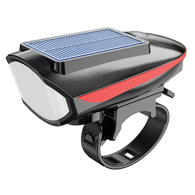 велофара с сигналом 7599, солнечная батарея, waterproof, li-ion аккум., зу type-c, оптом, купить