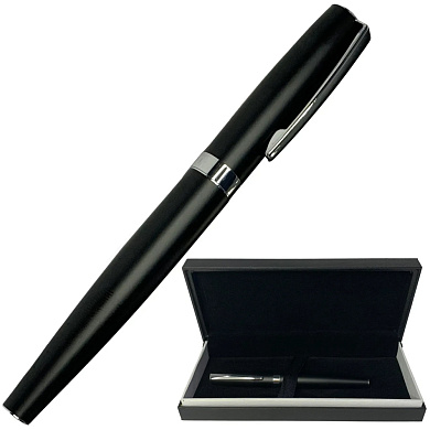 подарочная ручка роллерная tiger в футляре (черно-серебристая) 382, оптом, купить