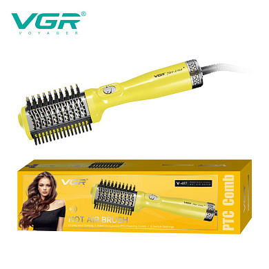 фен стайлер для укладки и завивки волос vgr v-497 yellow, professional, оптом, купить