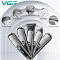 Набор для стрижки VGR 6 в 1 V-105, 5 насадок, LED Display, IPX6