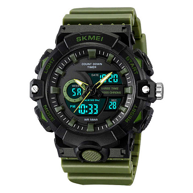 часы наручные 2225ag skmei, army green, оптом, купить