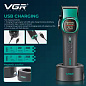 Комплект VGR 2 в 1 V-885 S2 GREEN, аккумуляторная машинка для стрижки (clipper) и триммер
