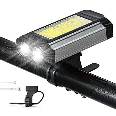 велофонарь 501-2xpe+cob, metal, зу type-c, встроенный аккумулятор, магнит, велокрепление, оптом, купить