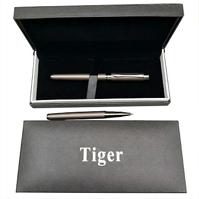 подарочная ручка роллерная tiger в футляре (матово-серая) 30038, оптом, купить