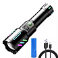 Фонарь NIGHT VISION FLUORESCENCE 1143-WHITE LASER LED PM10-TG, 1x18650, power bank, ЗУ Type-C, zoom