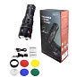 Фонарь NIGHT VISION FLUORESCENCE AK177-1 WHITE LASER LED PM60-TG, 4х18650, Power Bank, индикация заряда, ЗУ Type-C, zoom, 5 фильтров