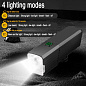 Велофонарь BL-2024-4-XPG, индикация заряда, Waterproof, Li-Ion аккум., ЗУ Type-C