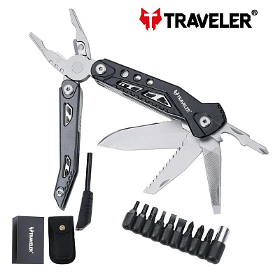 многофункциональный нож (мультитул) traveler mq-034 black, оптом, купить