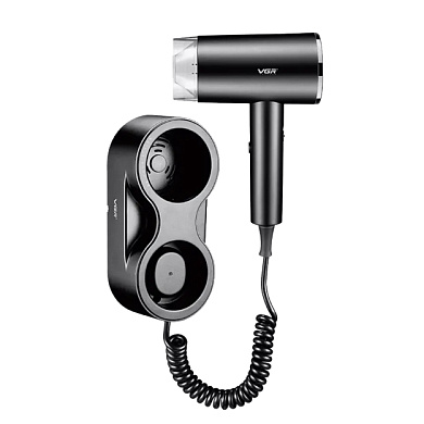 фен настенный vgr v-407 black, 2 уровня обдува, 3 уровня температуры, оптом, купить