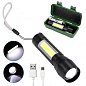 Ліхтар Police 511-XPE+COB, Li-Ion акум., zoom, ЗП microUSB