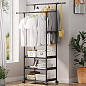 Напольная стойка - вешалка для одежды и обуви WH9138-3 Black, 95*35*138