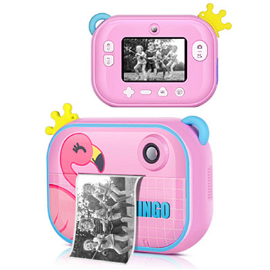детский фотоаппарат мгновенной печати yt008  pink flamingo с поддержкой microsd card, 3y+, оптом, купить