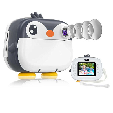 детский фотоаппарат с термопечатью m05 grey penguin, оптом, купить