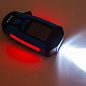 Велофара с компьютером, сигналом и сигнализацией AS0808-XPG+2LED(yellow)+2COB(red), выносная кнопка, Waterproof, аккум., ЗУ microUSB