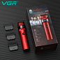 Триммер VGR V-987 RED, 3 насадки, LED display