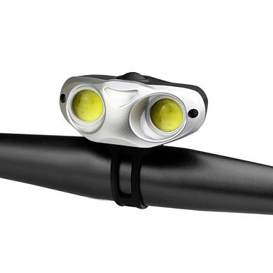 велофонарь qx-q02-2cob, li-ion аккум., зу microusb, оптом, купить