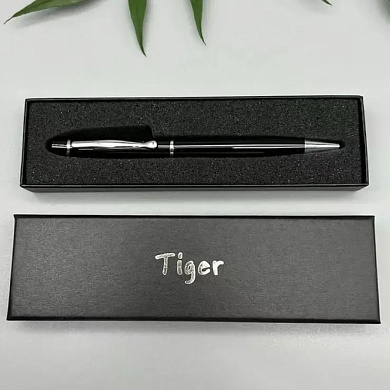подарочная ручка tiger в футляре (черно-серебристая) 262, оптом, купить