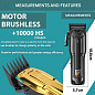 Аккумуляторная машинка для стрижки (clipper) VGR V-138 GOLD, 4 насадки, 7000 RPM, 2500 mAh, LED display