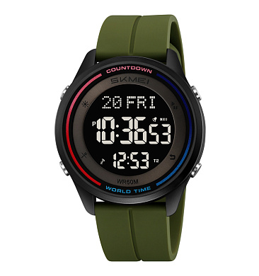 часы наручные 2412pag skmei, army green-silicone, оптом, купить