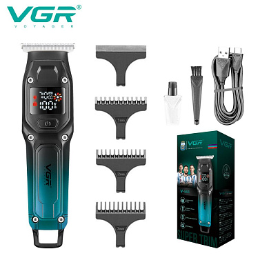 триммер vgr v-964 green, 7000 rpm, 3 насадки, led display, оптом, купить