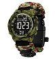 Часы наручные 1845NCMGN SKMEI PARACORD, ARMY GREEN CAMOUFLAGE, Compass, термометр, свисток, кресало