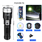 Фонарь PLD-008 WHITE LASER LED PM10-TG, Li-Ion аккум., power bank, индикация заряда, ЗУ Type-C, zoom, Box