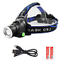 Фонарь налобный PLD-V9-F-4XPE (WHITE+RED+BLUE+GREEN), 2x18650, ЗУ Type-C, zoom, Box