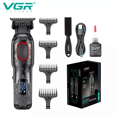 триммер vgr v-254 red, 4 насадки, 7000 rpm, 2000 mah, led display, оптом, купить