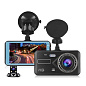 Автомобильный видеорегистратор T672, LCD 4", TOUCH SCREEN, 2 камеры, 1080P Full HD, металл. корпус