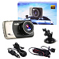 Автомобильный видеорегистратор X600, LCD 4'', Angel Lens, камеры, 1080P Full HD, металл. корпус
