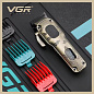 Аккумуляторная машинка для стрижки (clipper) VGR V-027, 8 насадок, 7000 RPM, 2600 mAh, LED display