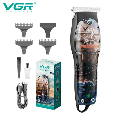 триммер vgr v-953, 3 насадки, индикатор зарядки, оптом, купить