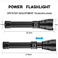 Ліхтар BL-601-P90, 2x26650/2x18650, ЗП Type-C, індикація заряду, zoom, Box