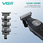 Тример VGR V-880T BLACK, EXTERNAL ROTOR MOTOR, MIM BLADE, 4 насадки, док-станція