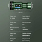 Тактический фонарь YEMAO YM-F337X, 3500LM, аккумуляторы 18650 + 18350 (3200 + 1500 mAh), боковые светодиоды (красный, синий, зеленый и ультрафиолетовый)