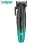 Аккумуляторная машинка для стрижки (clipper) VGR V-003 GREEN, 6 насадок, TURBO режим 9000 RPM, керамическое лезвие, LED display