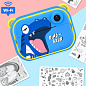 Детский фотоаппарат мгновенной печати YT008, BLIUE DINOSAUR с поддержкой microSD card, 3Y+, WiFi 